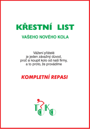 Křestní list - strana 1